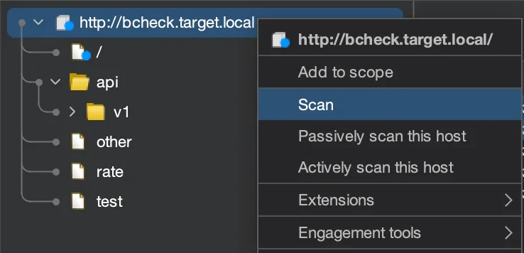 Scan options
